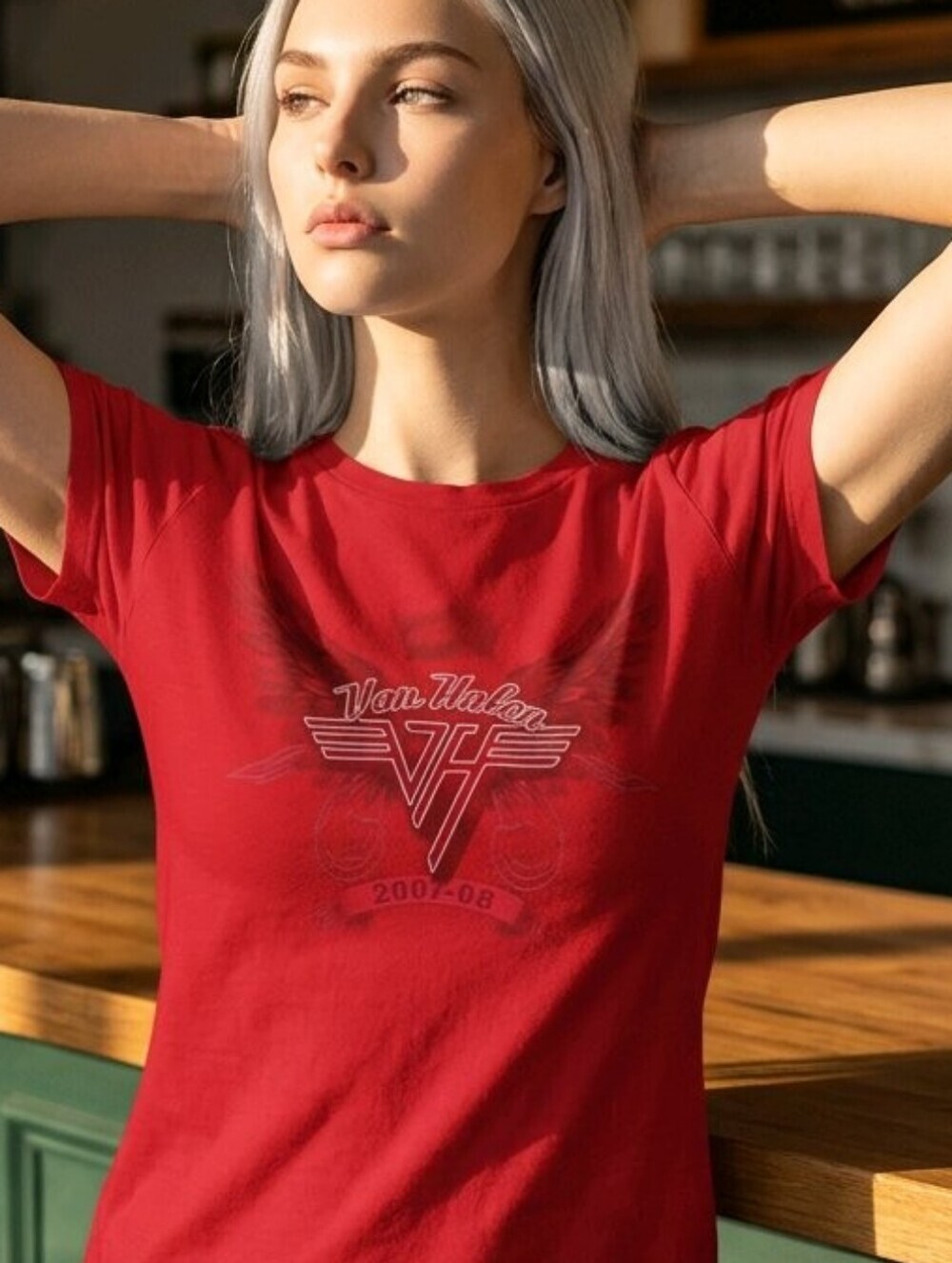 π£ Vintage Van Halen πΈ2007-08 Tour Wing Logo Graphic Concert Tshirt π Largeπ€